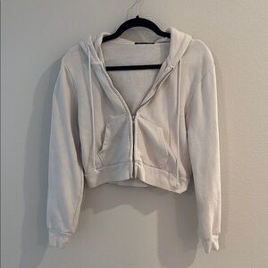 Brandy Melville Off-White Textured Hoodie